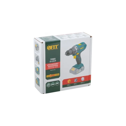 Дрель-шуруповерт аккумуляторный FIT 20 В, 0-400/1400 об/мин, 40 Нм, 1,4 кг, рез. накл., без АКБ, коробка 79905 фото 4