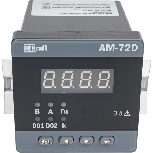Амперметр цифровой DEKraft 72x72мм однофазный, вход 5А, выход RS485, LED-дисплей АМ-72D 50302DEK фото 5