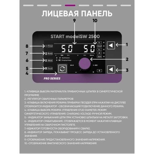 Аппарат конденсаторной приварки шпилек Start modelSW 2500 7W2500 фото 9