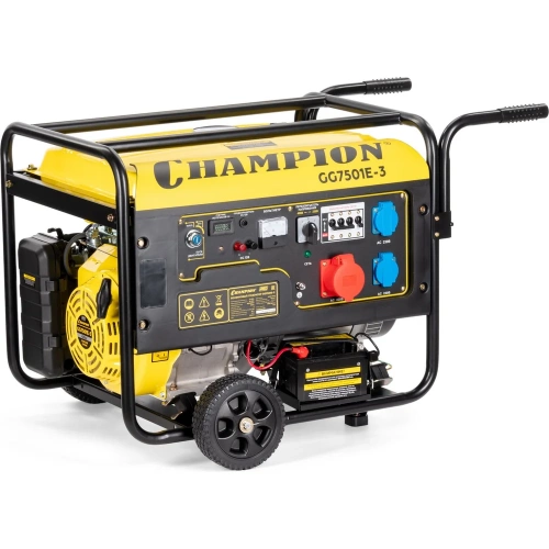 Генератор CHAMPIONG G7501E-3 PRO 400В7,5/8,1кВА 15 лс, 25 л, 230/12В, эл.стартер, счетч.колеса VIGG7501E-3 фото 3