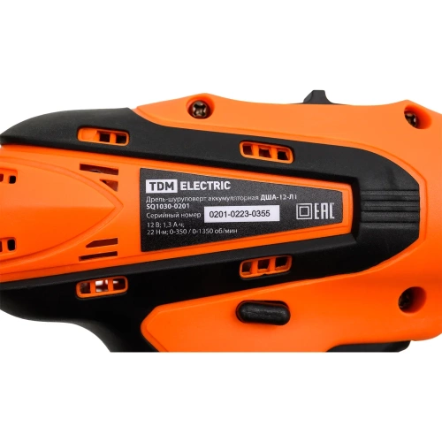 Аккумуляторная дрель-шуруповерт TDM ELECTRIC ДША-12-Л1 ТМ SQ1030-0201 фото 9
