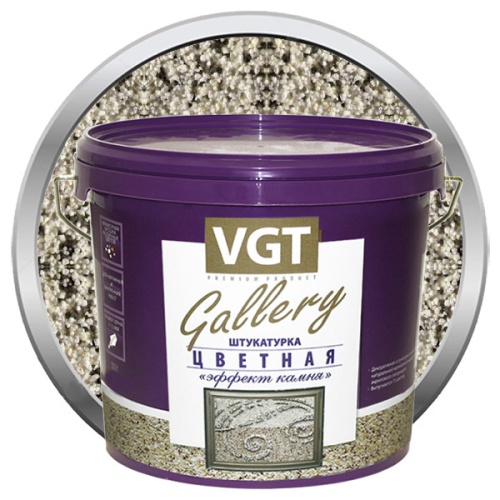 Штукатурка с эффектом камня VGT Gallery №11 опал мелкозернистая 6 кг