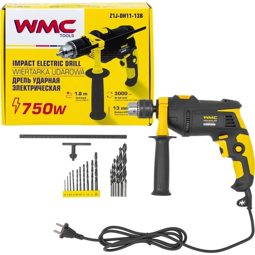 Дрель ударная электрическая WMC TOOLS 3000rpm, 750W, 230V/50Hz WMC-Z1J-DH11-13B(61008)