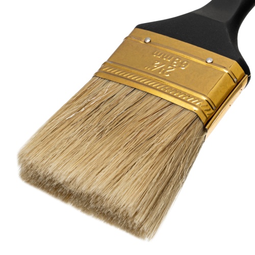 Кисть плоская "Профи" 2.5", натуральная щетина, пластмассовая ручка MTX фото 3