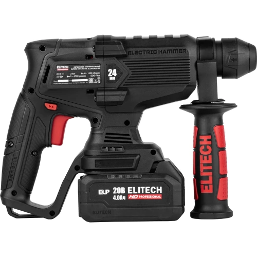 Перфоратор аккумуляторный Elitech HD CRH 2024BL (SDS+, 2,5Дж, 20В, 1х4Ач) 214705 фото 5