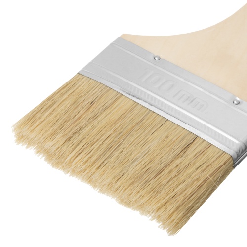 Кисть плоская "Стандарт" 4" (100 мм) натуральная щетина, деревянная ручка MTX фото 3