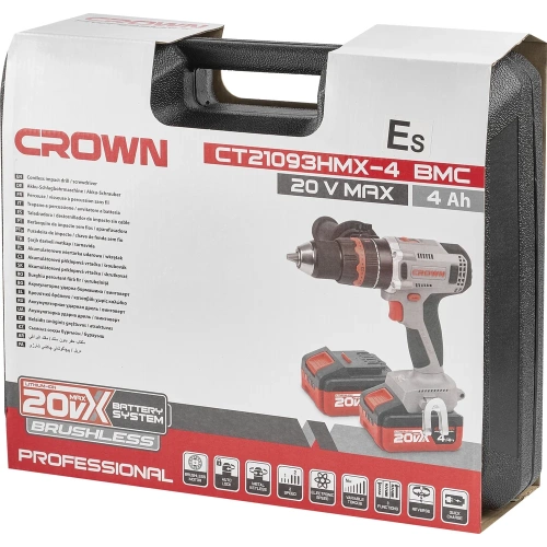 Аккумуляторный ударный шуруповерт Crown bl CT21093HMX-4 BMC фото 11