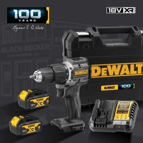Ударная дрель-шуруповерт Dewalt DCD100M2T, 18 В, 1650 об/мин, 28050 уд/мин, с 2 АКБ 4 Ач и ЗУ, в кейсе TSTAK DCD100M2T-QW фото 10