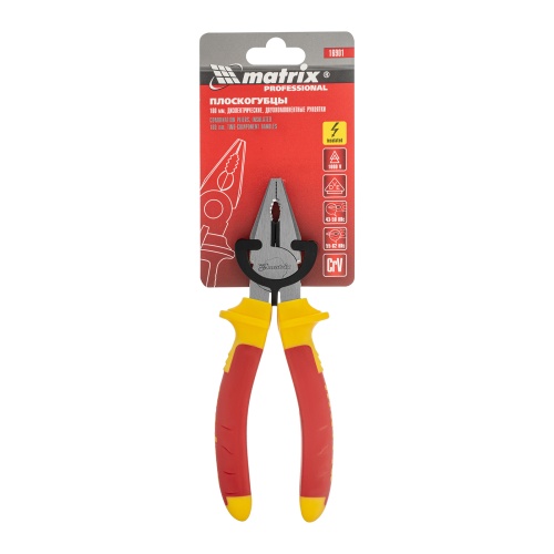 Плоскогубцы комбинированные, Insulated, 160 мм, двухкомпонентные рукоятки Matrix Professional фото 6