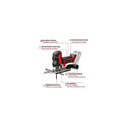 Аккумуляторный лобзик Einhell PXC TP-JST 18/135 Li BL,18В,135 мм, ход 26 мм, Quick, грибовидная ручка, без АКК и ЗУ 4321265 фото 6
