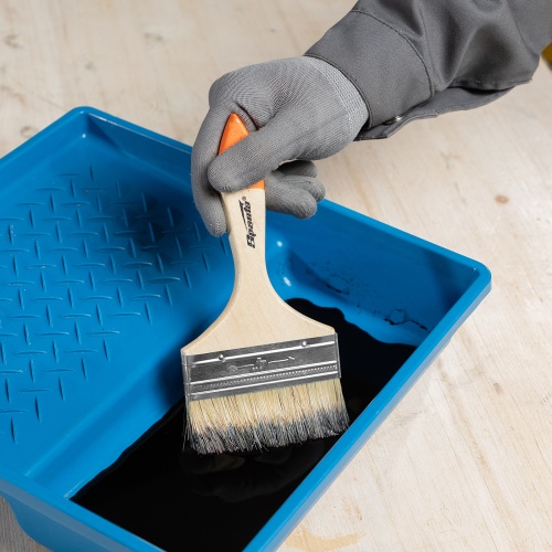 Кисть плоская Slimline 4" (100 мм) натуральная щетина, деревянная ручка Sparta фото 9