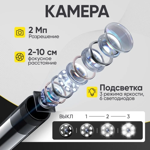 Видеоэндоскоп iCarTool USB, 2Мп, 1920x1080, 3м, 5.5 мм зонд IC-V553 фото 4