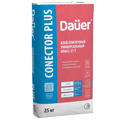 Клей плиточный Dauer Conector Home Plus универсальный 25 кг фото 3