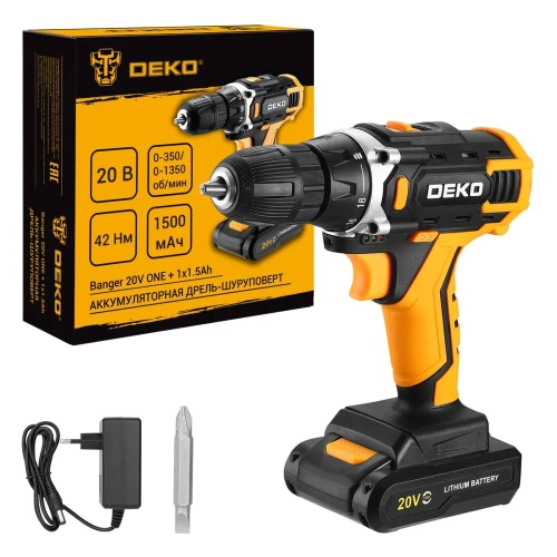 Аккумуляторная дрель-шуруповерт DEKO Banger 20V ONE +, 20В, 1x1.5Ач 083-1042 фото 6