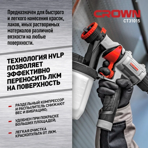 Электрический краскопульт CROWN CT31015 фото 3