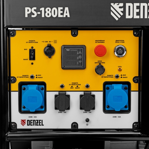 Генератор бензиновый PS-180EA, 18 кВт,230 В, 65л, разъем ATS,эл.старт Denzel фото 6