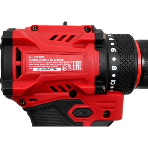 Аккумуляторная бесщеточная дрель-шуруповерт WORTEX LX BD 1220 DLi 12В, 30 Нм, 2*1.5 Ач, патрон 10 мм, 1333699 фото 8