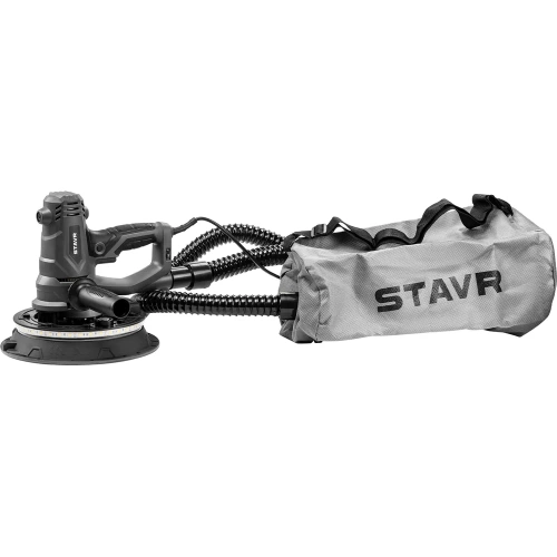 Машина шлифовальная для стен и потолков Ставр 225мм, Stavr SWS 1200-225L, 1200Вт, 1500-2500об/мин, липучка, плавный пуск, подсветка (12 полотен, мешок 20л, сумка) 9030700406 фото 8