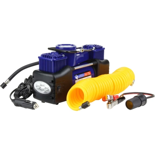Компрессор Nova Bright АК-75L двухпоршневой, до 50 л/мин, 150 PSI, 12В, металлический корпус, в сумке, LED-фонарь 36451 фото 4