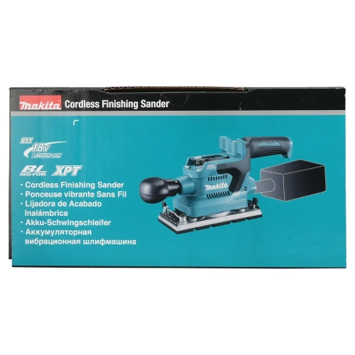Вибрационная шлифмашина Makita LXT, BL, 18 В, XPT, 93x228 мм, 4000-12000 об/мин, ампл. 2.0 мм, 1.5 кг, кор., пылесборник, зажим, без аккум. и ЗУ DBO380Z фото 9