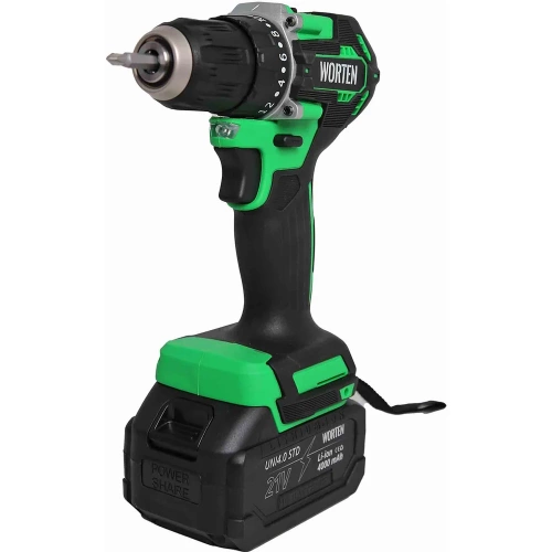 Дрель-шуруповерт бесщеточная WORTEN 2x4.0Ач, 21В IM КА-90000575 фото 4