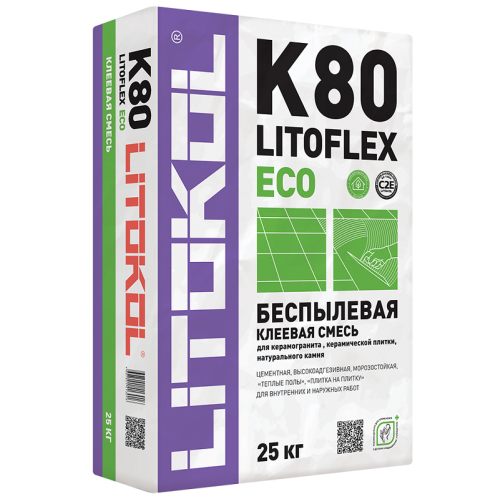 Клей для плитки Litokol Litoflex K80 Eco 25 кг