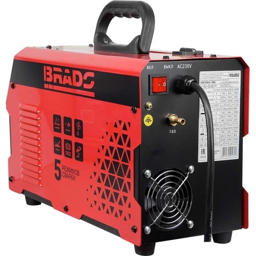 Полуавтомат сварочный BRADO MIG/MMA-250L-10 250А, микропроцессор, MIG/FLUX/MMA/TIG, еврорукав 3 м 00-00023948 фото 4