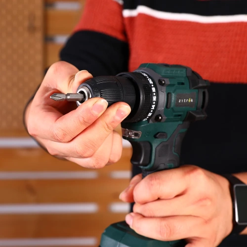 Дрель-шуруповерт аккумуляторная бесщеточная Zitrek Greenpower 20 PRO в кейсе, 20В, 2x2.0Ач 085-1314 фото 9