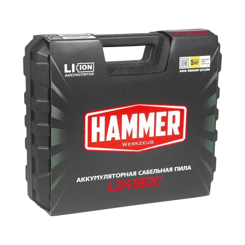 Аккумуляторная сабельная пила Hammer LZK18DC 18 В, 2x2 Ач, LiION 0-2500 ход/мин, в кейсе 827255 фото 11