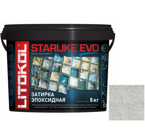 Затирка эпоксидная для швов Litokol Starlike Evo S.105 Bianco Titanio 5 кг