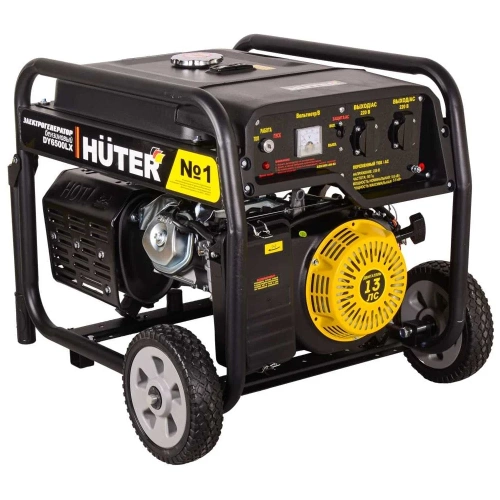 Электрогенератор Huter DY6500LX с колёсами и аккумулятором 64/1/15