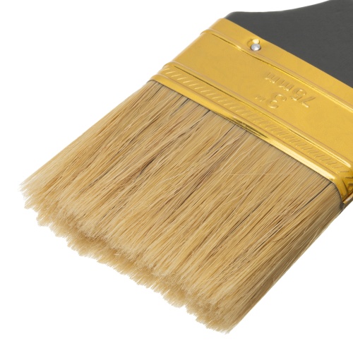 Кисть плоская "Профи" 3", натуральная щетина, деревянная ручка MTX фото 3