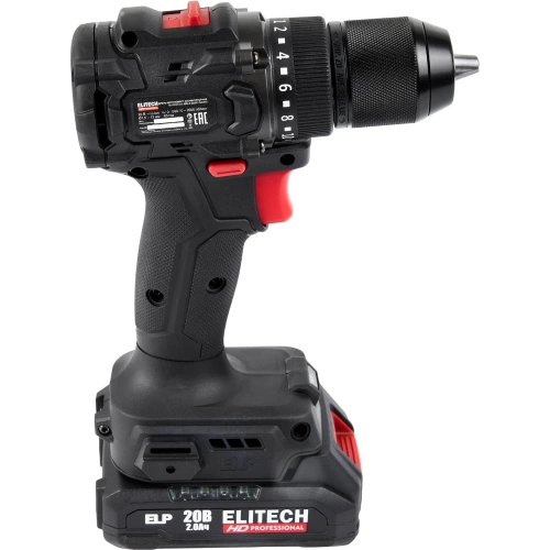 Аккумуляторная дрель Elitech CD 20SL2 (20В, 2х2Ач, 60Нм, BL) HD 205717 фото 6
