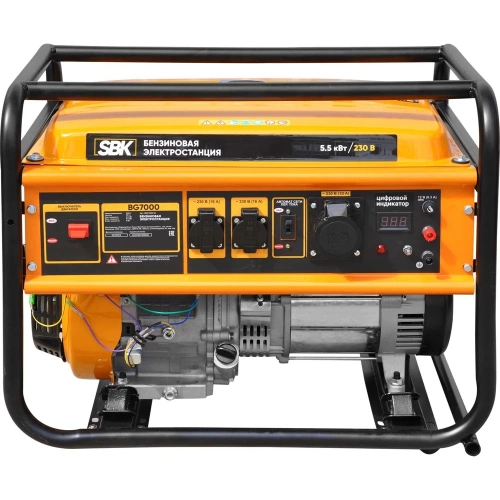 Электростанция SBK BG7000 (5.5кВт, 2x230В/16А/3.5кВт, 1x230В/32А/5кВт, 12В, бак 25.0л) 00-00015123 фото 4