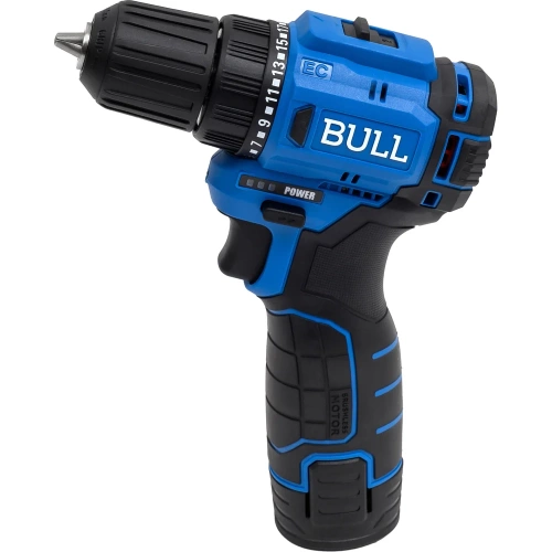 Аккумуляторная дрель-шуруповерт BULL SR 1203 Xcase БЕСЩЕТ., 12 В, 37 Н*м, 2*2 А*ч акб, БЗП 10 мм 1329879 фото 3