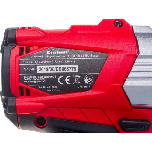 Ударный аккумуляторный винтоверт Einhell PXC TE-CI 18 Li Brushless-Solo 4510030 фото 6