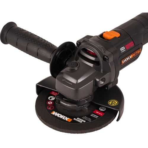 Угловая шлифмашина бесщёточная аккумуляторная WORX 125мм, 20В, 4Ач х1, ЗУ 2А WX814 фото 5