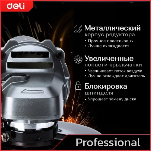 Профессиональная угловая шлифмашина болгарка DELI DE-JM115-2E 134521 фото 4