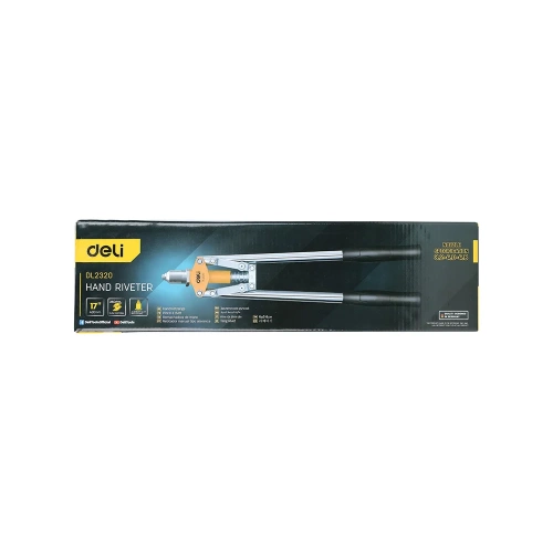 Двуручный заклепочник DELI DL2320 430 мм, CrMo, диаметр заклепок 3.2, 4.0, 4.8 мм, прорезиненные рукояти 133034 фото 8