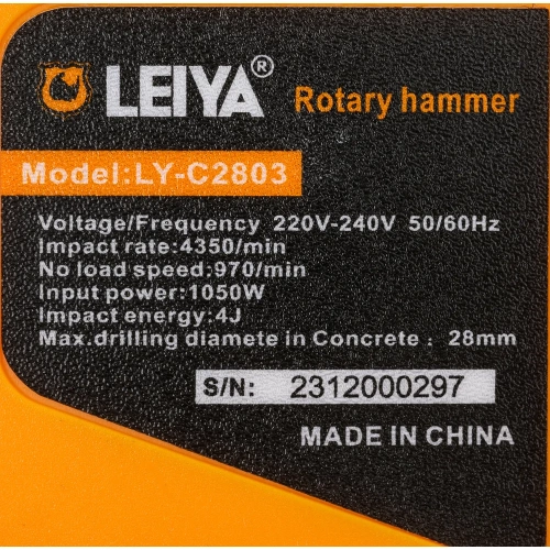 Перфоратор LEIYA SDS-PLUS LY-C2803. 0838 фото 9