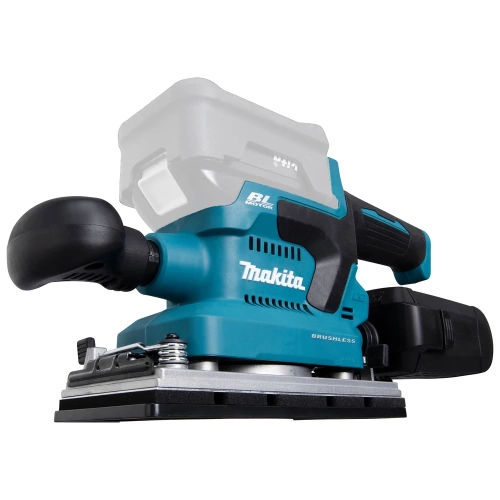 Вибрационная шлифмашина Makita LXT, BL, 18 В, XPT, 93x228 мм, 4000-12000 об/мин, ампл. 2.0 мм, 1.5 кг, кор., пылесборник, зажим, без аккум. и ЗУ DBO380Z фото 5
