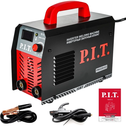Сварочный аппарат P.I.T. IGBT 5.8кВт, 220А, ПВ-30, ММА 1.6-3.2мм, 190-250В, гор. старт PMI220-C2 фото 3