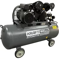 Компрессор поршневой KraftWell 420 л/мин, 10 бар, 100 л, 220В арт. KRW-AC420-100L/220