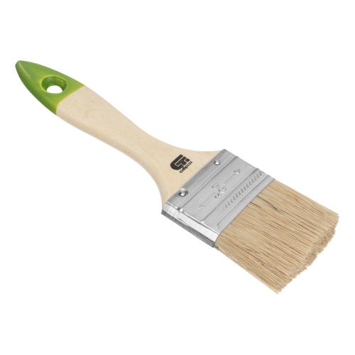 Кисть плоская 50 мм, натуральная щетина, деревянная ручка Сибртех фото 2