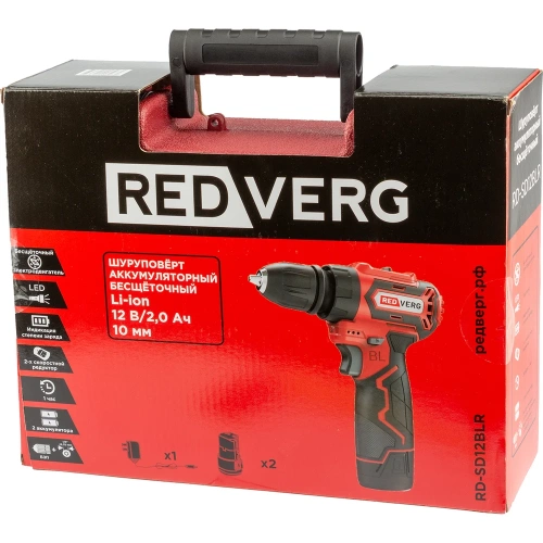Шуруповерт аккумуляторный бесщеточный REDVERG RD-SD12BLR со сменным патроном 6680699 фото 11