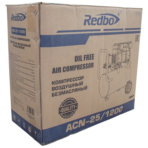 Компрессор безмасляный Redbo ACN-25/1200, 1.2кВт, 105л/мин, 25л, 2цил 39773 фото 11