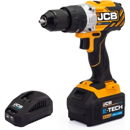 Дрель-шуруповерт JCB аккумуляторная (-18CD-B-E) 18V, max 45Nm в комплекте с зарядным устройством (-18VFC-E) 2.4A и батареей аккум(-20LI-E) 2.0AH JCB-18CD-2XB-E(57236) фото 3