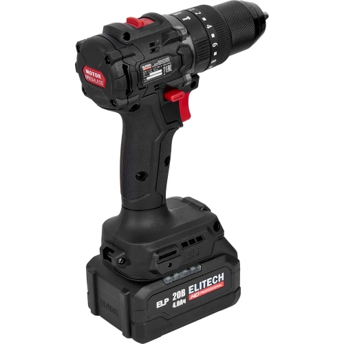 Аккумуляторная ударная дрель Elitech CD 20ISL2 (20В, 2х4Ач, 60Нм, BL) HD 205723 фото 5