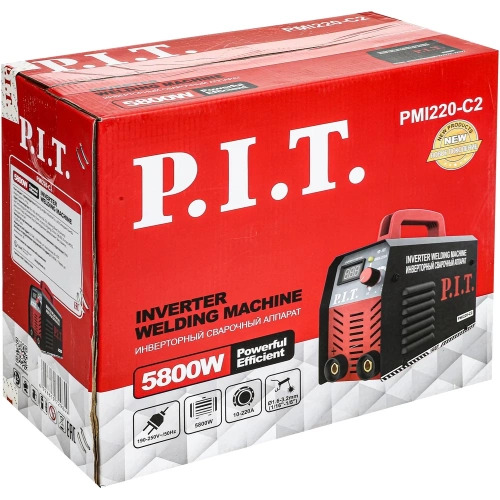 Сварочный аппарат P.I.T. IGBT 5.8кВт, 220А, ПВ-30, ММА 1.6-3.2мм, 190-250В, гор. старт PMI220-C2 фото 7