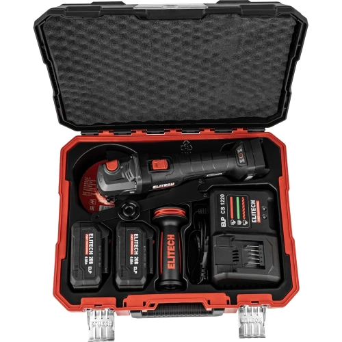 Шлифмашина угловая аккумуляторная Elitech CAG 2012BL (125мм,20В,2х4Ач,BL) HD 210316 фото 10